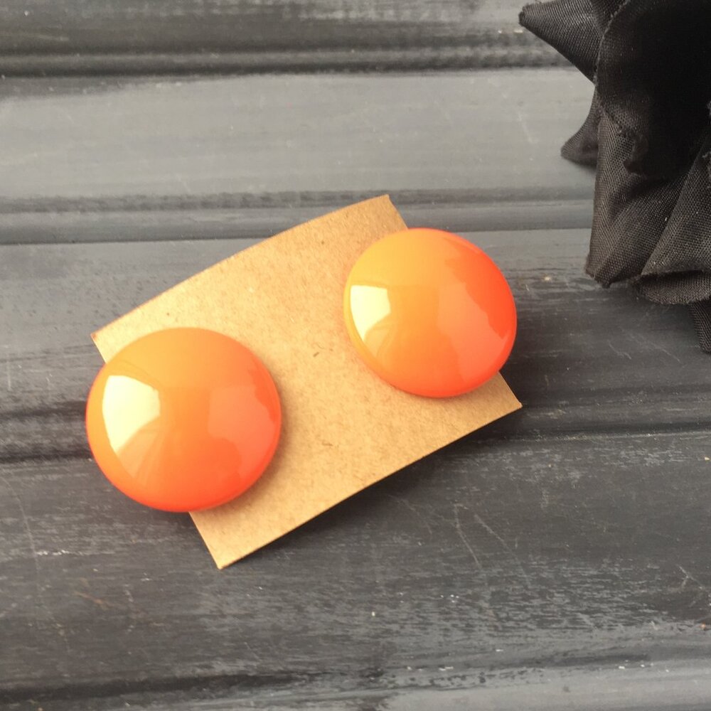 Orange Clip-on Earrings
